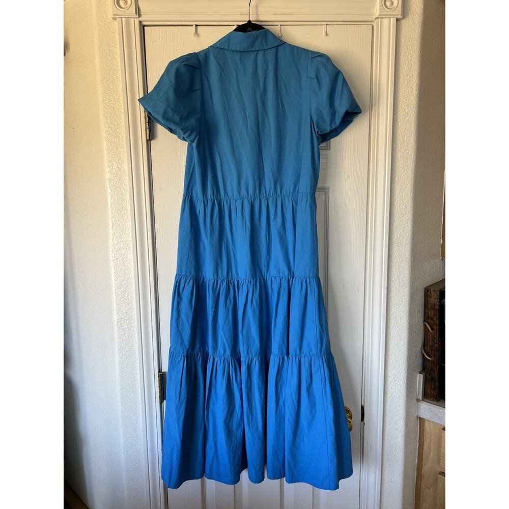 Brochu Walker Azure Blue Tiered Cotton Poplin The Havana Dress Size XS - Picture 9 of 10